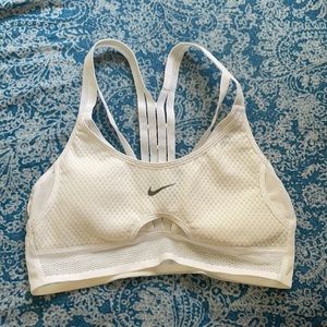 White Nike sports bra